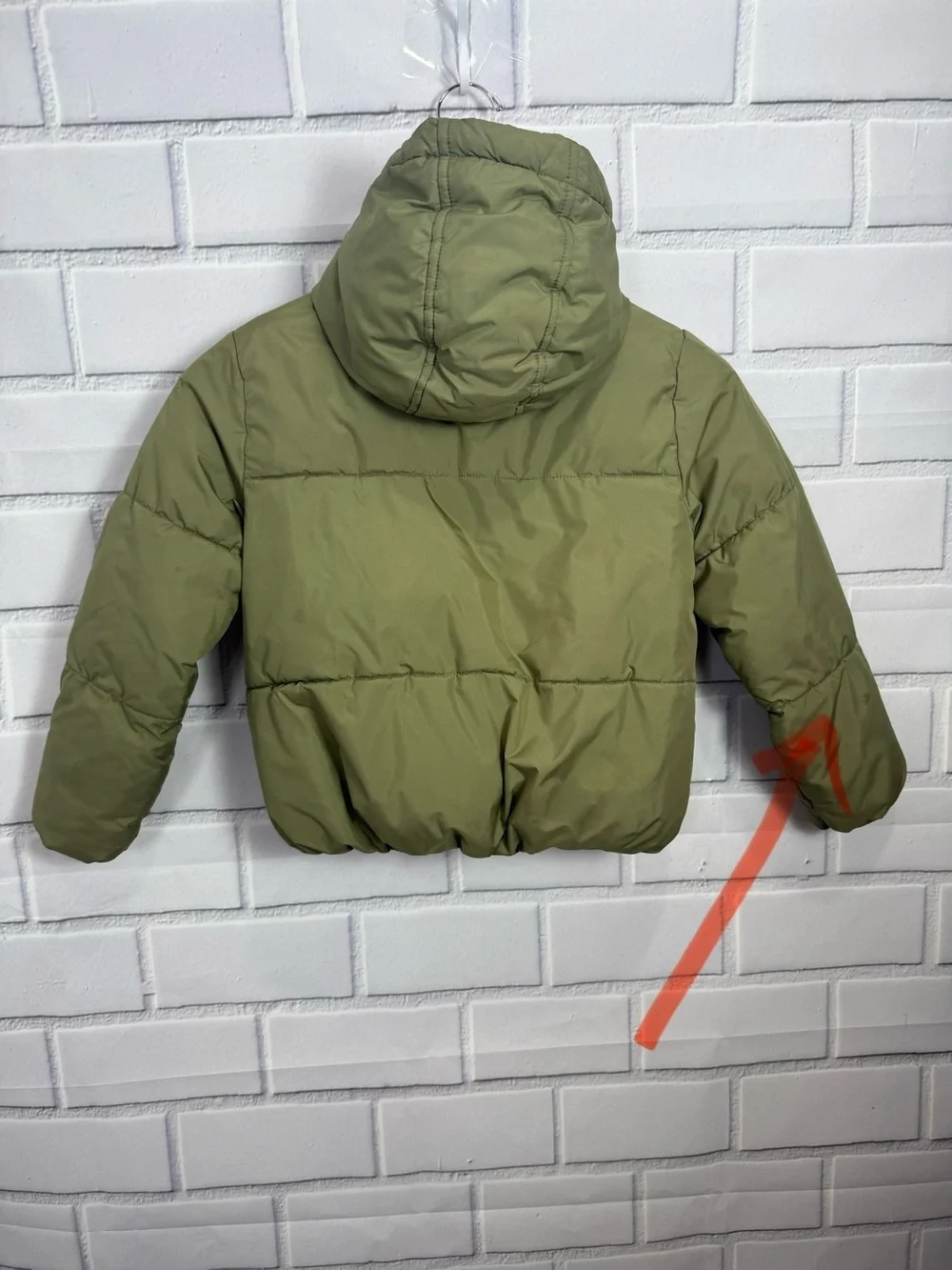 Gymboree Girls Puffer Jacket Olive Green Hooded Coat Size M 7-8